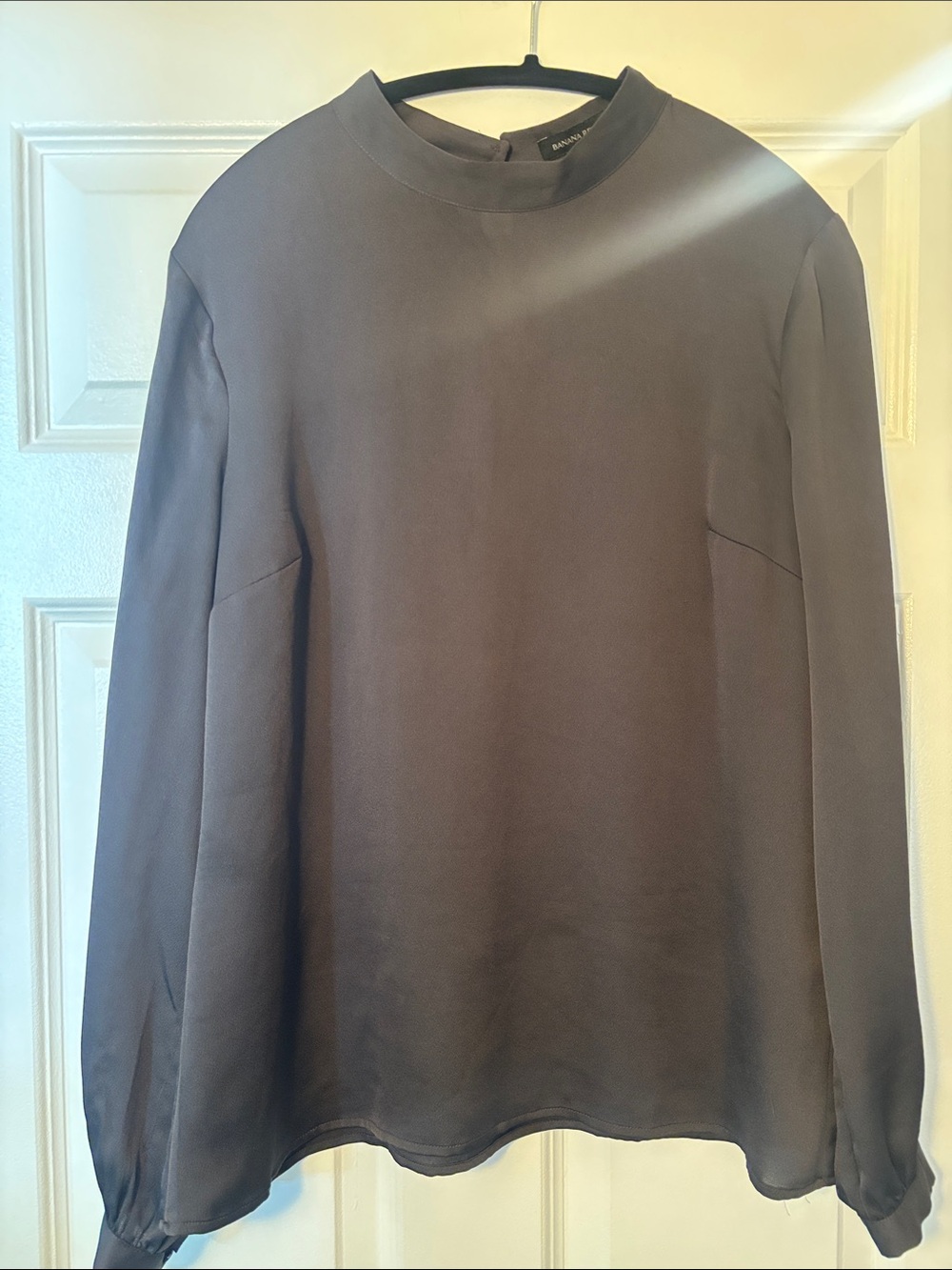 Banana Republic Charcoal Gray Long Sleeve Mock Neck Top